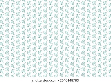Seamless pattern of green botanical twigs and leaves on white background, fresh and natural floral vector design
