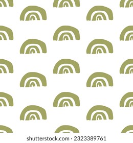 Seamless pattern green bow isolated on white background vector. 