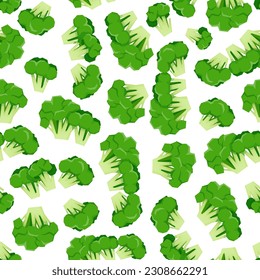Seamless pattern of green broccoli