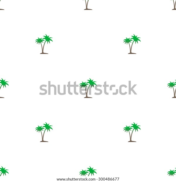 Seamless Pattern Green Brown Small Palm Stock Vector Royalty Free