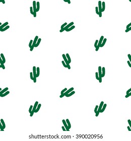seamless pattern green cactus vector.