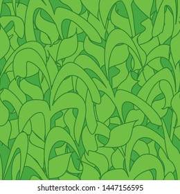 Seamless pattern, green camouflage reed leaves for fabrics, Wallpapers, tablecloths, prints and designs. Abstract background for mobile applications. EPS file, vector