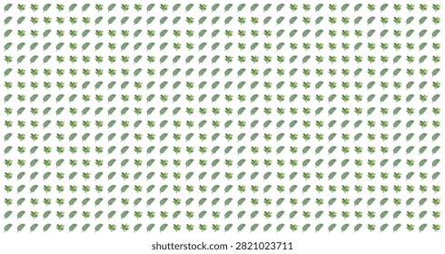 Seamless pattern of green cannabis leaves arranged uniformly on a white background creating a natural botanical texture