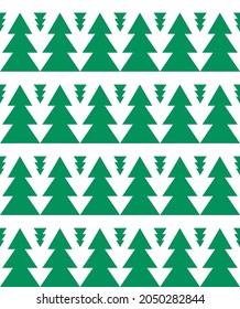 seamless pattern with green christmas trees, background for wrapping paper design