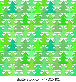 Seamless pattern from green Christmas trees. Vector illustration of decorations for Christmas holiday cards, greetings, invitations, gifts.