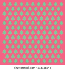 Seamless pattern with green Christmas tree.Vector illustration