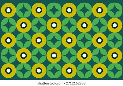 nahtloses Muster mit grünen Kreisen. Indonesische florale Batik Hintergrund mit ethnischen Stil Muster. 
