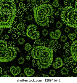 seamless pattern with green with clover