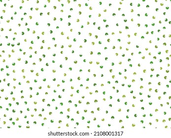 Seamless pattern with green clover leaves on a white background. Festive St. Patrick's Day background with clover for banners, wrapping paper and promotional items. Vector illustration
