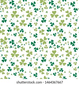 Seamless pattern with green clover, nature background for your design