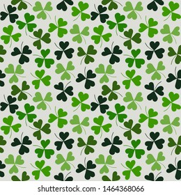 Seamless pattern with green clover, nature background for your design