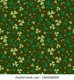 Seamless pattern with green clover, nature background for your design