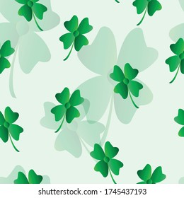 seamless pattern with green clover - saint Patricks day theme