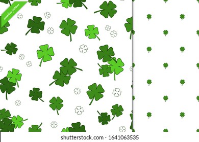 The seamless pattern with green clover. St.Patrick s Day.