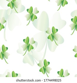 seamless pattern with green clovers - saint Patricks day theme