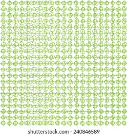 Seamless pattern in green color. Inspired by banknote and money security watermark design, as well as currency, check (cheque) or ticket guilloche ornaments and background decoration. Vector.