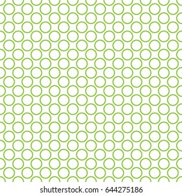 Seamless pattern in green color made of circles. Inspired of banknote, money design, currency, note, check or cheque, ticket, reward. Watermark security. Vector.
