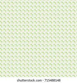 Seamless pattern in green color made of circles. Inspired of banknote, money design, currency, note, check or cheque, ticket, reward. Watermark security. Vector.