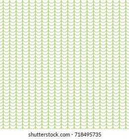 Seamless pattern in green color made of circles. Inspired of banknote, money design, currency, note, check or cheque, ticket, reward. Watermark security. Vector.