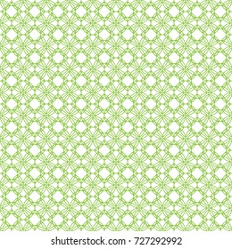 Seamless pattern in green color made of circles. Inspired of banknote, money design, currency, note, check or cheque, ticket, reward. Watermark security. Vector.