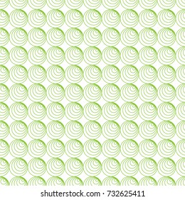 Seamless pattern in green color made of circles. Inspired of banknote, money design, currency, note, check or cheque, ticket, reward. Watermark security. Vector.