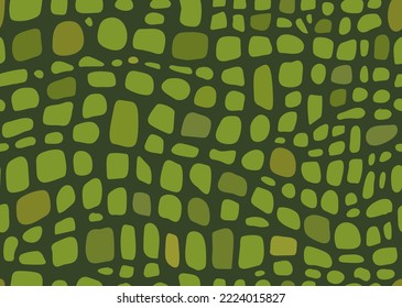 Seamless pattern of green crocodile skin Pattern. Alligator lether. snake skin texture. Vector