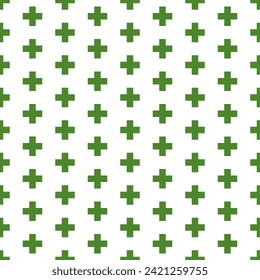 Patrón transparente con signo cruzado verde