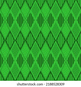 Patrón transparente de formas de diamante verde con múltiples patrones dentro