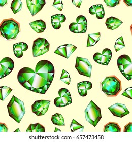 Seamless pattern with green diamonds