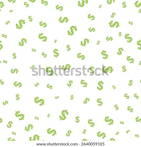 Seamless pattern of green dollar signs. financial or business background. green dollar sign on white background. abstract pattern