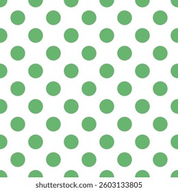 Seamless pattern with green dot on white background.