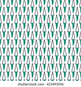 Seamless pattern with green elements, geometric 