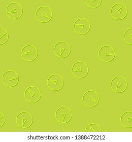 Seamless pattern. Green embossed push buttons on the green background