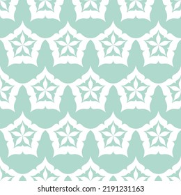 Seamless pattern green emerald star night sky, simple flat background for design