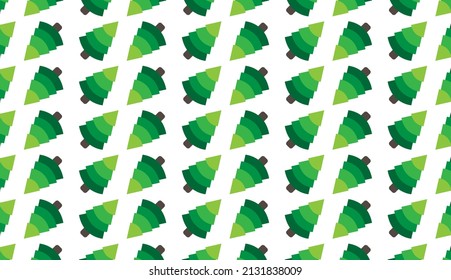 Seamless pattern. Green fir tree motif. Modern style pattern design. Can be used for posters, brochures, postcards, and other printing needs. Vector illustration