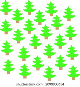 Patrón sin foco con abetos verdes. Muchos árboles de navidad patrones de arte vectorial