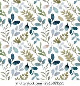 Seamless pattern of green floral with watercolor for background, fabric, textile, fashion, wallpaper, wedding, banner, sticker, decoration etc.