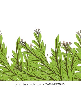seamless pattern with green flower plant.eps