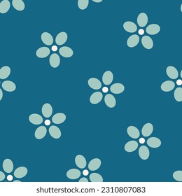 Seamless pattern with green flowers