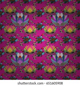 Seamless pattern with green flowers. Floral watercolor seamless background. Vector textile print for bed linen, jacket, package design, fabric and fashion concepts.