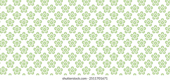 Patrón sin fisuras con flores verdes en el fondo blanco