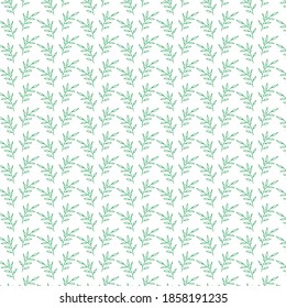 seamless pattern with green foliage branch design