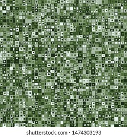 Seamless pattern. Green forest camouflage, consisting of quadrangles with a stroke. Shades of the jungle.