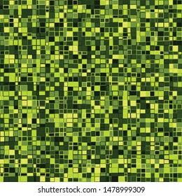 Seamless pattern. Green forest camouflage, consisting of quadrangles with a stroke.