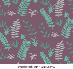 Seamless pattern green forest foliage leaves design cte background texture print vector illustrator svg
