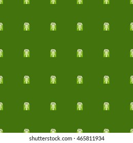 Seamless pattern of green gifts tied with ribbon