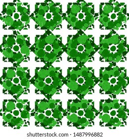 Seamless pattern with green grange doodle polka dots on without background. Vector image. Eps 8
