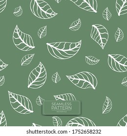 seamless pattern of green leaf. Background design vector illustration. Great for fabric, background, packaging