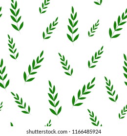 Seamless pattern with green leafs. Vector illustration