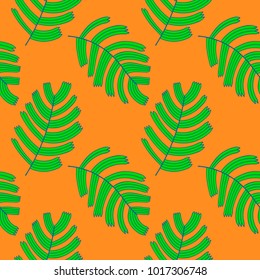 Seamless pattern with green leaves